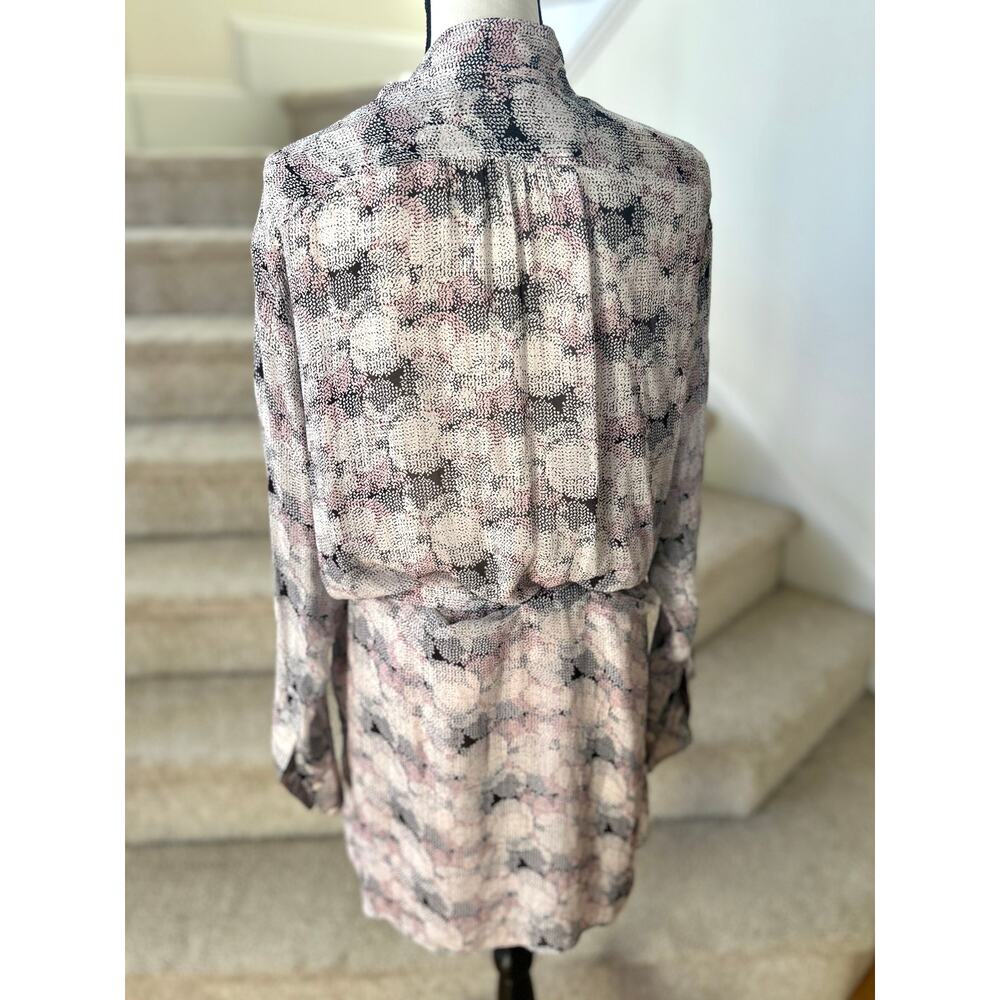Reiss White Black Pink Circle Print Short Shirt Dress - Picture 4 of 7